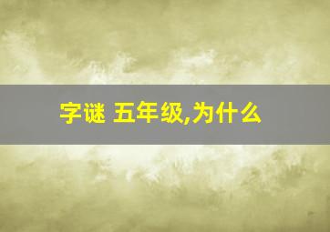 字谜 五年级,为什么